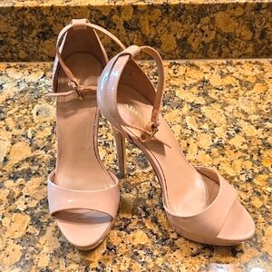 Aldo Cream Suede Ankle Strap Heels